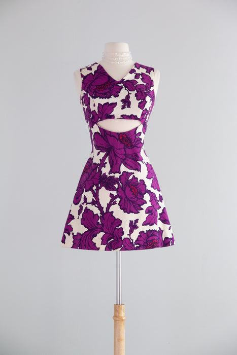 Fabulous 1960's Cut Out Micro Mini Dress / Small