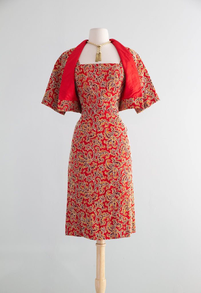Glamorous Late 1950's Christian Dior Originals Scarlet Demi