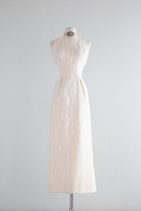 Elegant Vintage 1960's PAB Modernist Brocade Sheath Gown / SM