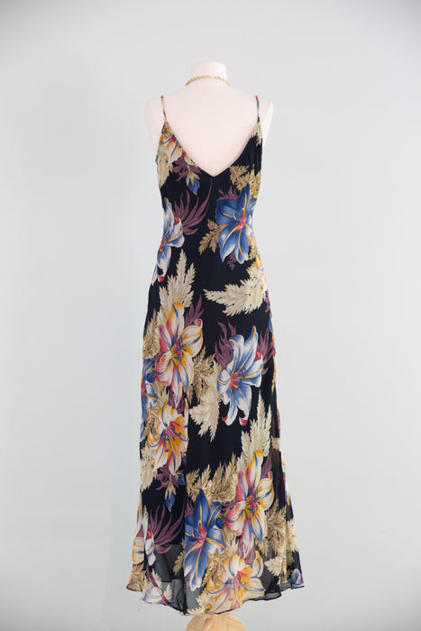Gorgeous 1990's Rayon Bias Cut 30's Style Dress / S