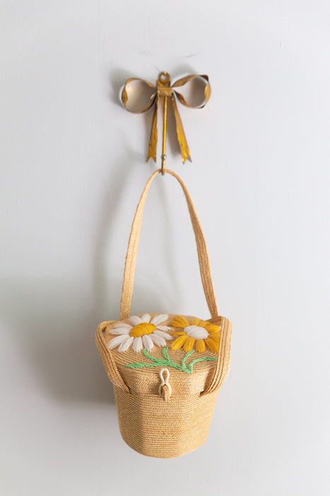 Vintage Woven Straw Handbag by Magid Handbags, Made in Italy