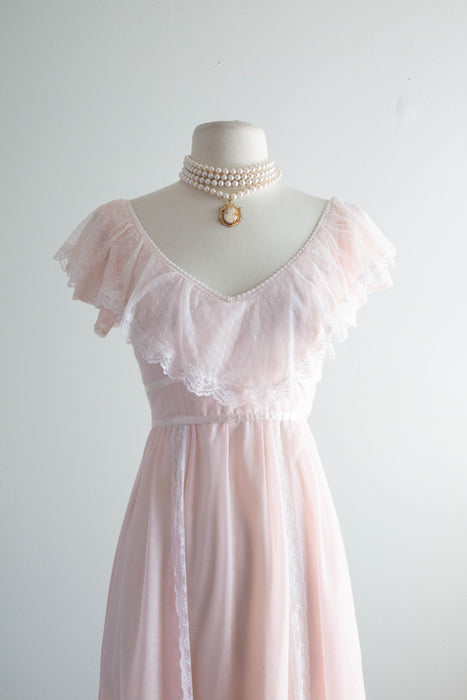 Ethereal 1970's Blushing Pink Gunne Sax Dress / XS