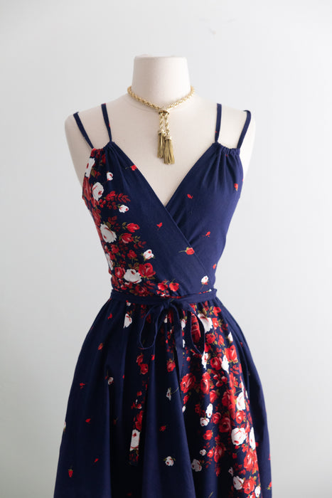 The perfect 1970's Lanz Cotton Rose Print Sundress / S