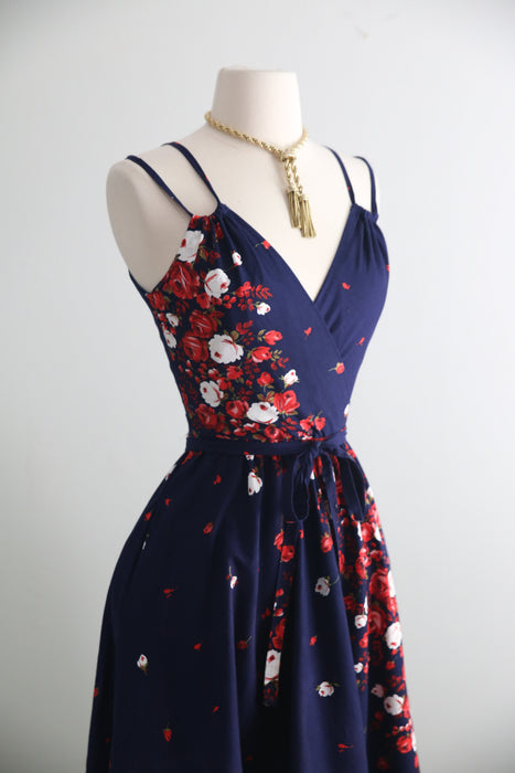 The perfect 1970's Lanz Cotton Rose Print Sundress / S