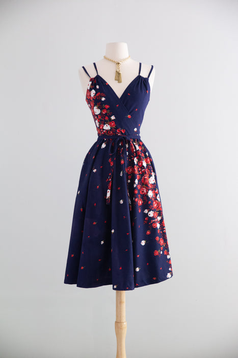 The perfect 1970's Lanz Cotton Rose Print Sundress / S