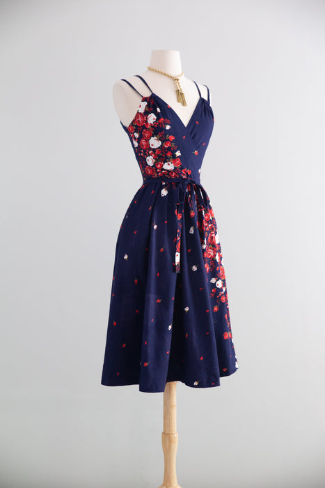 The perfect 1970's Lanz Cotton Rose Print Sundress / S