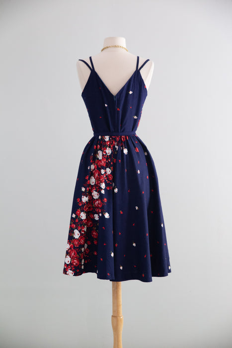 The perfect 1970's Lanz Cotton Rose Print Sundress / S