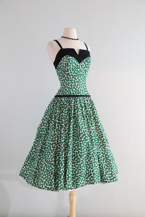 Fabulous 1950's PEANUT Print (not pickles I swear!) Cotton Dress With Matching Jacket / S