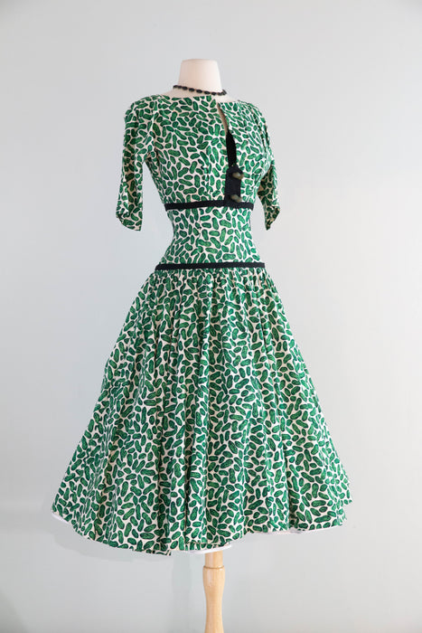 Fabulous 1950's PEANUT Print (not pickles I swear!) Cotton Dress With Matching Jacket / S