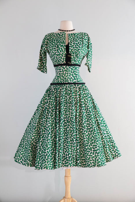 Fabulous 1950's PEANUT Print (not pickles I swear!) Cotton Dress With Matching Jacket / S