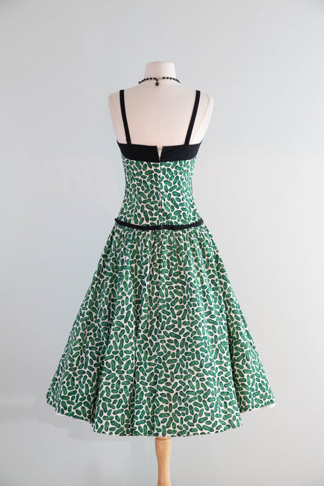Fabulous 1950's PEANUT Print (not pickles I swear!) Cotton Dress With Matching Jacket / S
