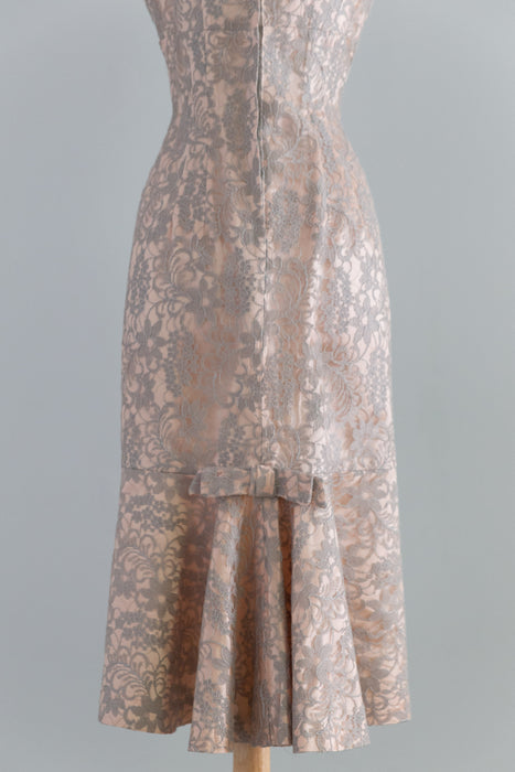 Fabulous 1950's Lace Wiggle Dress With Matching Jacket / SM
