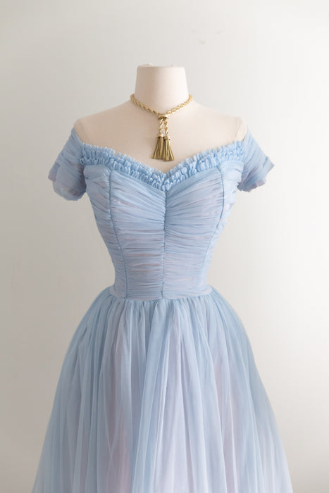 Dreamy 1950's Cinderella Gown in Hydrangea Blue / SM