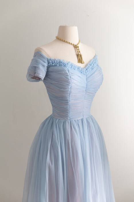 Dreamy 1950's Cinderella Gown in Hydrangea Blue / SM