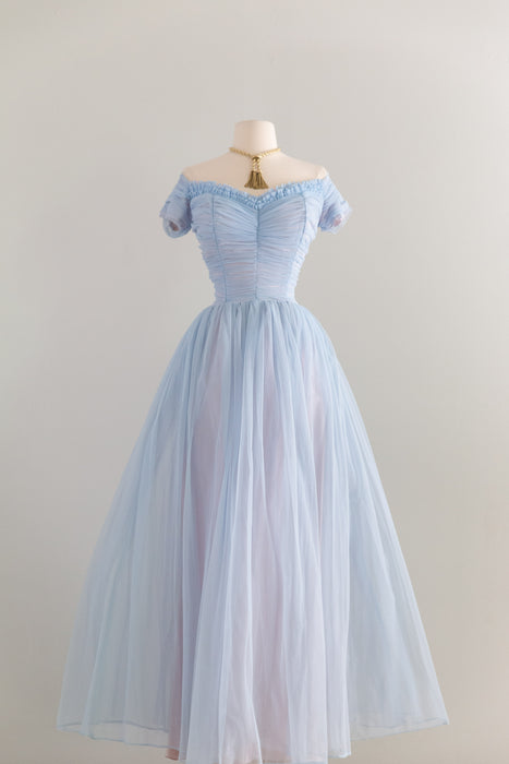 Dreamy 1950's Cinderella Gown in Hydrangea Blue / SM
