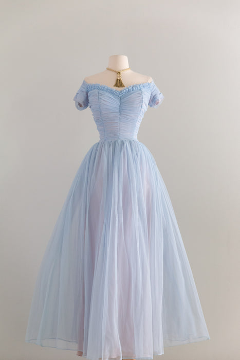 Dreamy 1950's Cinderella Gown in Hydrangea Blue / SM