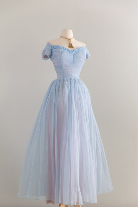 Dreamy 1950's Cinderella Gown in Hydrangea Blue / SM