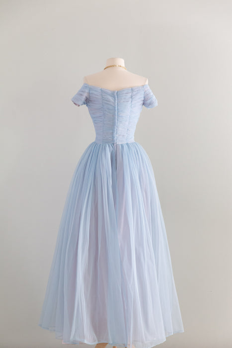 Dreamy 1950's Cinderella Gown in Hydrangea Blue / SM