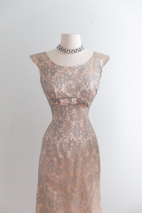 Fabulous 1950's Lace Wiggle Dress With Matching Jacket / SM