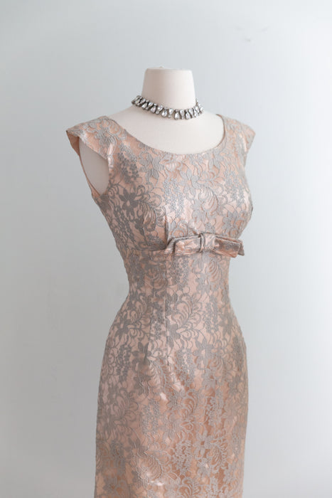 Fabulous 1950's Lace Wiggle Dress With Matching Jacket / SM