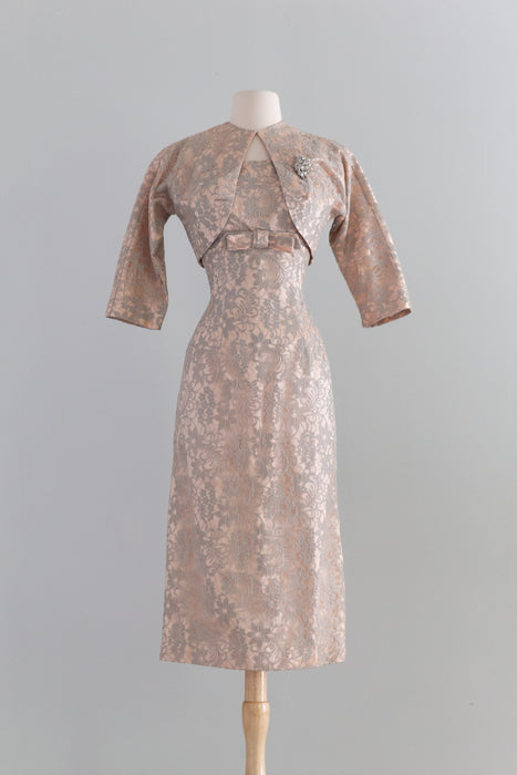 Fabulous 1950's Lace Wiggle Dress With Matching Jacket / SM