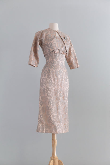 Fabulous 1950's Lace Wiggle Dress With Matching Jacket / SM