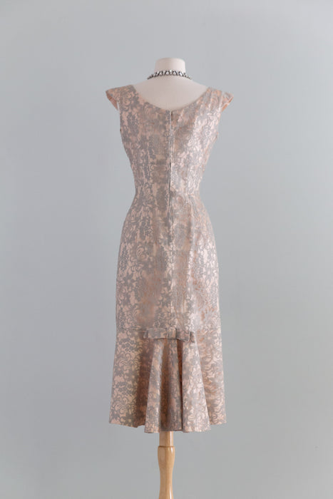 Fabulous 1950's Lace Wiggle Dress With Matching Jacket / SM