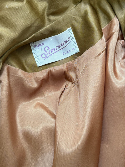 Dramatic 1950’s Goldenrod Brushed Satin Swing Coat / SM