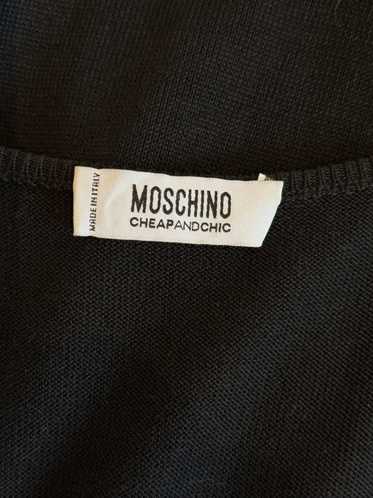 Vintage Y2K Moschino Made In Italy Knit Dress With Bold Floral Appliques / SM