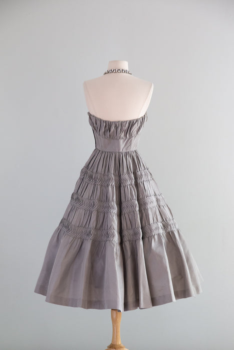 Exquisite 1950's Silk Taffeta Party Dress With Matching Jacket From I.Magnin / S