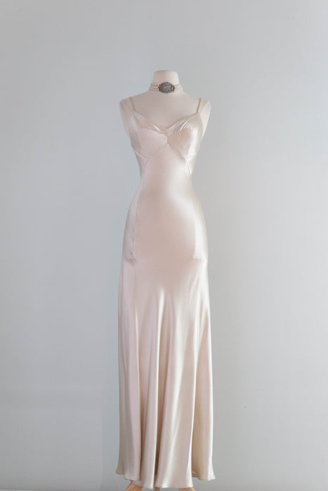 liquid satin dress Sublime 1990's Plein Sud Oyster Satin Bias Cut Liquid Satin Gown / SM –  Xtabay Vintage