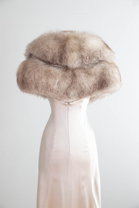 Glamorous 1950's Norwegian Silver Fox Fur Wrap From Bonwit Teller / OS