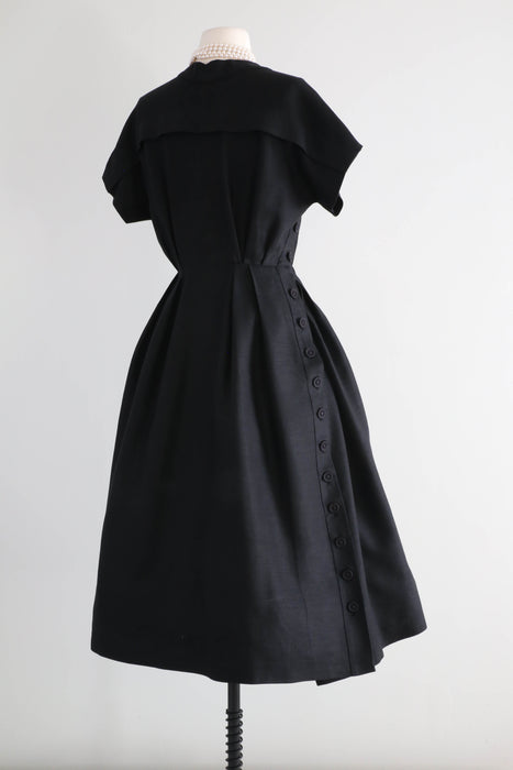 RARE 1950's Museum Piece "NEW LOOK" Christian Dior Black Dress / Waist 26