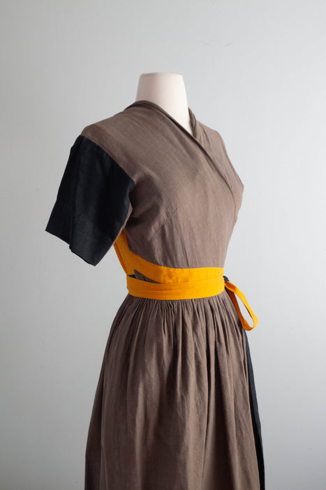 Iconic 1950's Claire McCardell For Townley Color Block Wrap Dress / Small