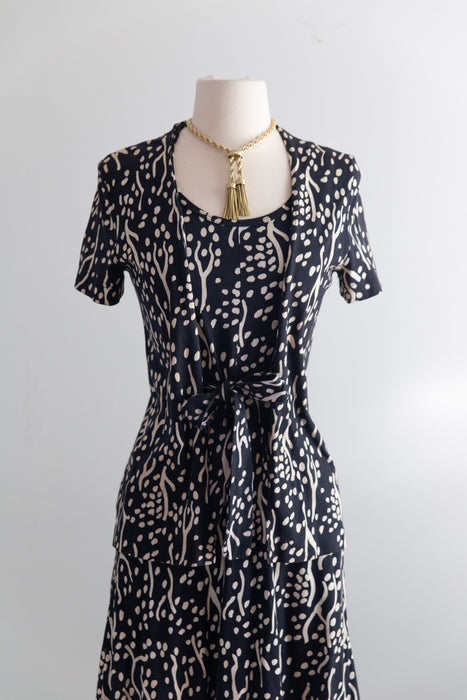 Iconic 1970's Diane Von Furstenberg Abstract Print Jersey Dress With Matching Jacket / S