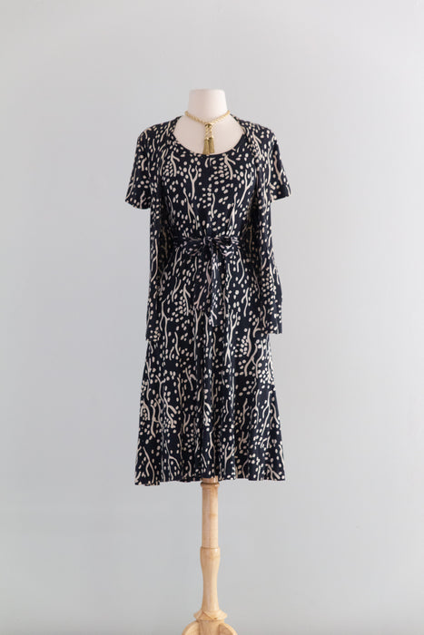 Iconic 1970's Diane Von Furstenberg Abstract Print Jersey Dress With Matching Jacket / S