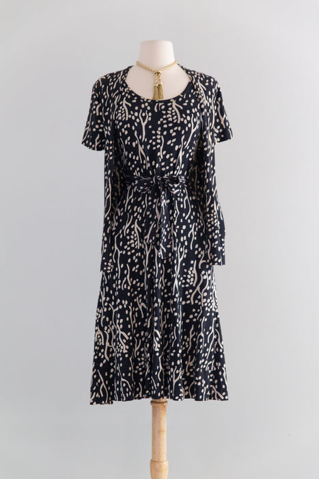 Iconic 1970's Diane Von Furstenberg Abstract Print Jersey Dress With Matching Jacket / S