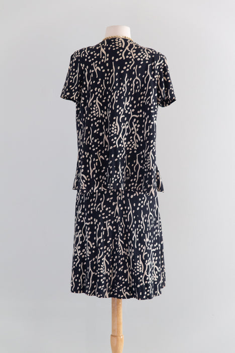 Iconic 1970's Diane Von Furstenberg Abstract Print Jersey Dress With Matching Jacket / S