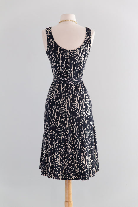 Iconic 1970's Diane Von Furstenberg Abstract Print Jersey Dress With Matching Jacket / S