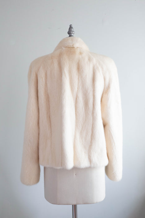 Deluxe 1970's Ivory Mink Jacket From I.Magnin / Medium