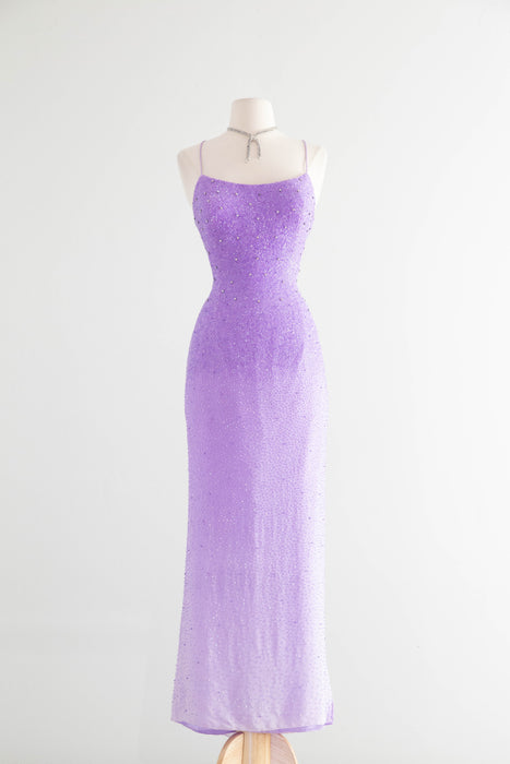 Vintage 1990's Ombre Lavender Haze Beaded Showstopper by Alyce Designs / M