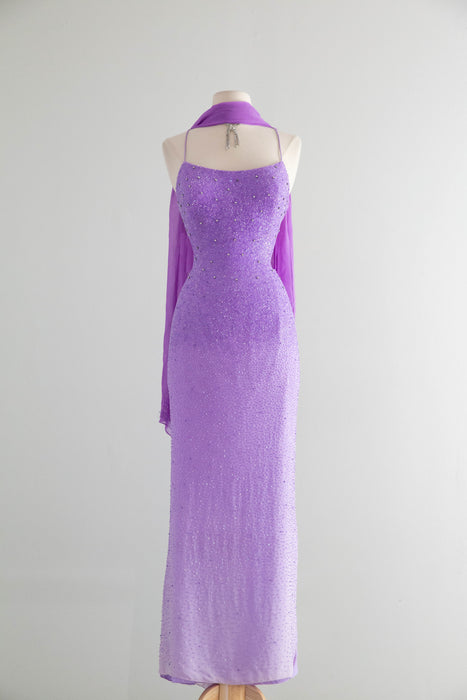 Vintage 1990's Ombre Lavender Haze Beaded Showstopper by Alyce Designs Xtabay Vintage Vintage 1990's Ombre Lavender Haze Beaded Showstopper by Alyce Designs Xtabay Vintage