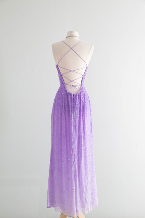 Vintage 1990's Ombre Lavender Haze Beaded Showstopper by Alyce Designs / M