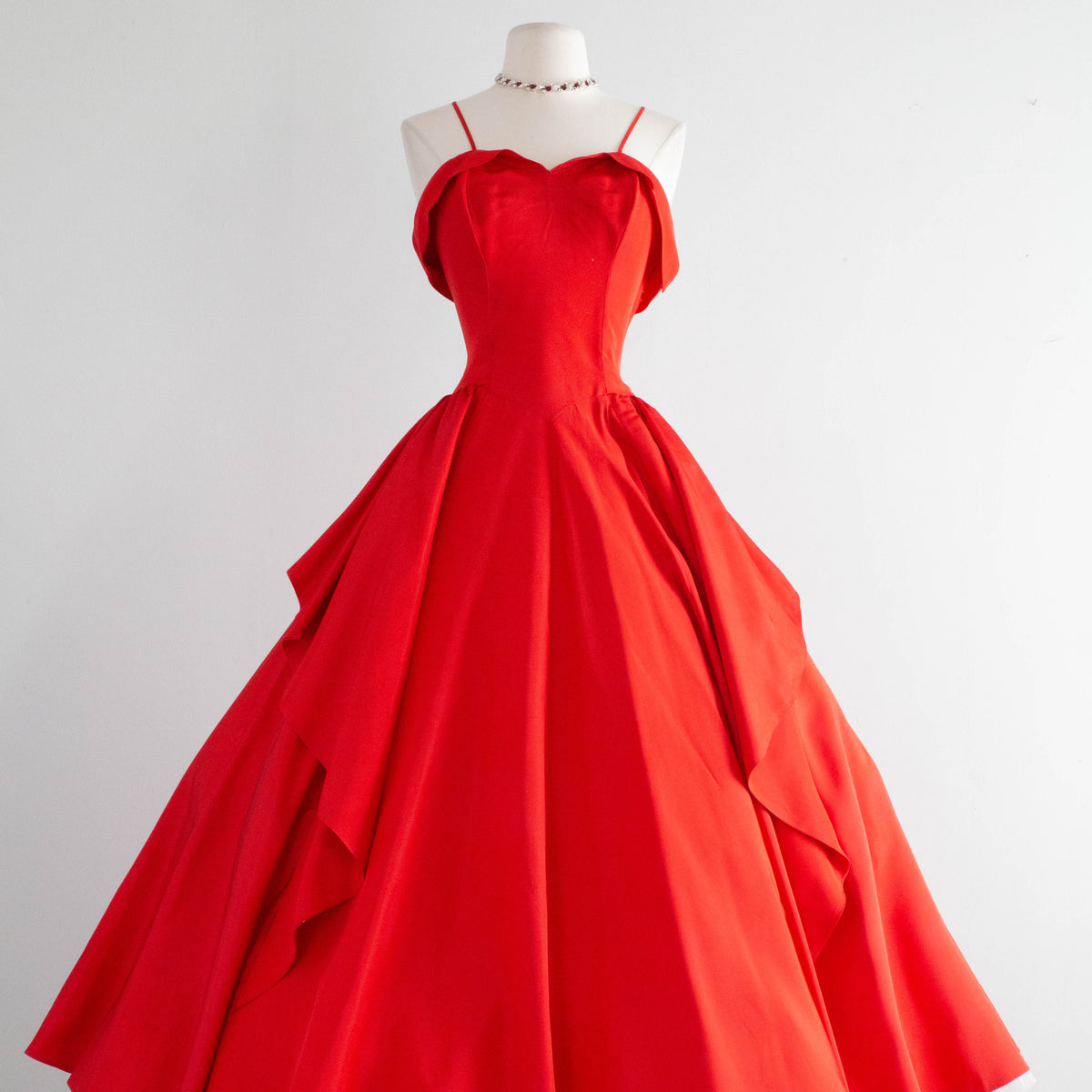 Divine 1950's Cherry Red Party Dress From Charles F. Berg / Small Xtabay Vintage Divine 1950's Cherry Red Party Dress From Charles F. Berg / Small Xtabay Vintage