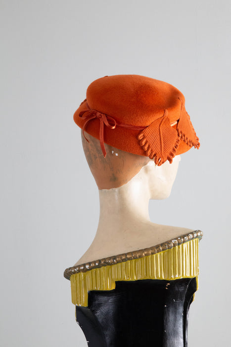 Vintage 1950's Autumn Leaves Felt Hat / SM