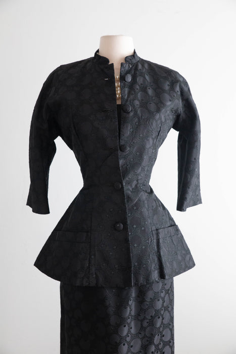 Iconic 1950's Dior Inspired Cocktail Dress & Jacket By Suzy Perette / M