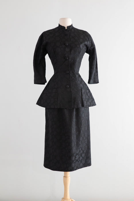 Iconic 1950's Dior Inspired Cocktail Dress & Jacket By Suzy Perette / M