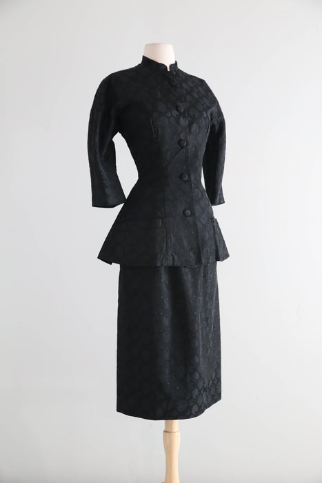 Iconic 1950's Dior Inspired Cocktail Dress & Jacket By Suzy Perette / M