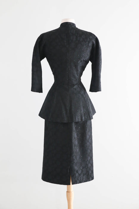 Iconic 1950's Dior Inspired Cocktail Dress & Jacket By Suzy Perette / M