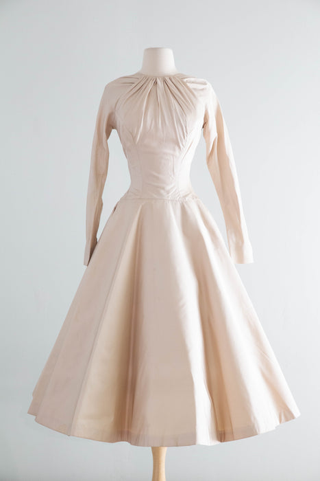 Iconic 1955 Luis Estevez for Grenelle Peau de Soie Cocktail Dress / S
